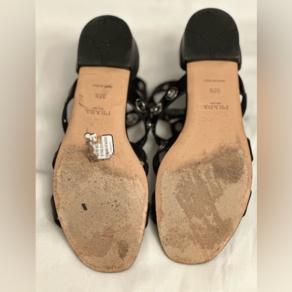 Prada black leather gladiator sandals (Size 9) - Picture 3 of 3